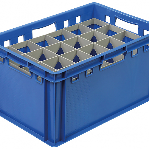 Compartment inserts, EURO meat container E3 blue